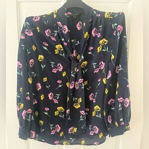 Banana Republic Floral Blouse - Navy, Pink, Yellow